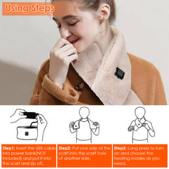 Electric Heated Scarf USB Heating Neck Wrap Unisex Winter Heated Neck Shawl