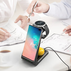 15W 3 in 1 Wireless Charger Dock Fast Charging Station Stand Holder