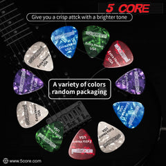 5 Core Guitar Picks 20 Pcs | Guitar Pick for Bass, Electric, Acoustic| Extra Heavy Gauge Durable Premium Celluloid Guitar Picks 1.2mm| 4xRed, 4xGreen, 4xWhite, 4xPurple, 4xBlue- G PICK EXH RGWPB 20PK