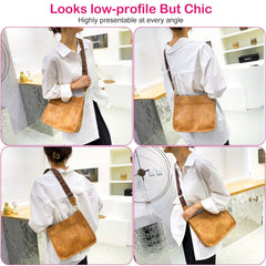 Women Fashion Leather Crossbody Bag Shoulder Bag Casual Handbag with Flexible Wearing Styles Adjustable Guitar Strap