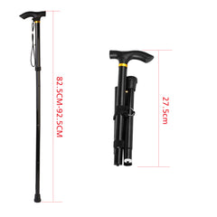 Walking Cane Aluminum Alloy Walking Stick Adjustable Folding Travel Hiking Stick