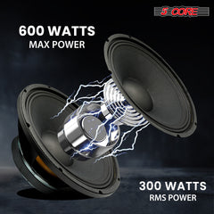 5 Core 10 Inch Subwoofer Speaker • 600W Max • 8 Ohm Fullrange Replacement DJ Bass Sub Woofer Loudspeaker • 3" Voice Coil • 96 Oz Magnet • Aluminum Frame- FR 10 185 AL