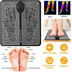 EMS Foot Massage Pad Electric Stimulator Massager Unit Leg Reshaping Muscle Pain Relax Foldable Massage Mat