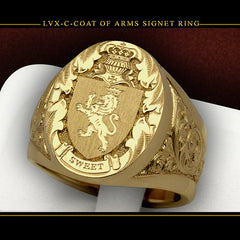 Crown Lion Shield Badge Ring Europe and America Copper Plated Plated Royal Seal Men's Ring Fashion Elegant Accessories