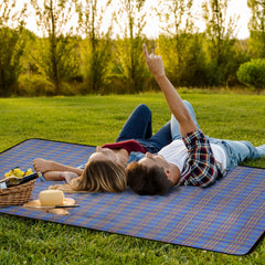 60\" x 78\" Waterproof Picnic Blanket Handy Mat with Strap Foldable Camping Rug