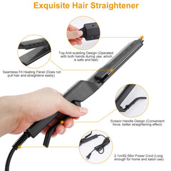 Electric Hair Straightener 4 Temperature Scissor Ceramic Flat Iron Wet Dry Use Bangs Splint Glider Hair Clip Straightener