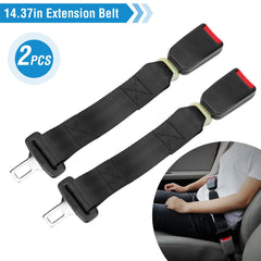 2Pcs Car Seat Belt Extender 14.37in Buckle Tongue Webbing Extension Safety Belt