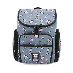 Disney Minnie Mouse Stylish Backpack Diaper Bag with Adjustable Shoulder Straps, Gray