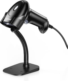 Anyeast Barcode Scanner with Stand, 2D 1D QR Code USB Wired Inventory Scanners for POS Computer Support Automatic Screen Scanning