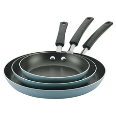 3 Piece Set Easy Clean Aluminum Nonstick Frying Pans/Fry Pans/Skillet, Aqua