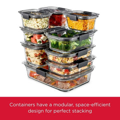 4.7 Cup Brilliance Glass Food Storage Containers, 2-Pack with Lids, BPA Free and Leak Proof