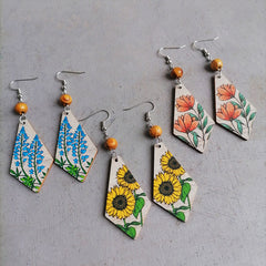 Vintage Boho Sunflower Earrings