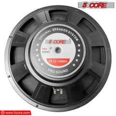 5 Core 15 Inch Subwoofer Speaker 8 Ohm Full Range Replacement DJ Woofer w 60 Oz Magnet - FR 15 140 MS