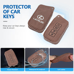 Leather Key Fob Case Cover for LEXUS with Key Chain, Key Holder Replacement Keychain for LEXUS