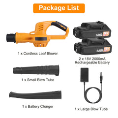 Cordless Leaf Blower Handheld Electric Battery Powered Air Blower Max 124MPH 300CFM with 2 Adjustable Speeds 2Pcs 18V 2000mA Battery and Charger for Yard Patio