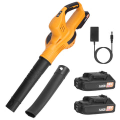 Cordless Leaf Blower Handheld Electric Battery Powered Air Blower Max 124MPH 300CFM with 2 Adjustable Speeds 2Pcs 18V 2000mA Battery and Charger for Yard Patio