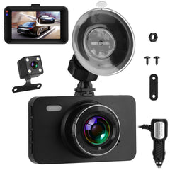 1080P Dual Dash Cam 3in Screen Vehicle Driving Recorder with Front Rear Camera G-Sensor Motion Detection Parking Monitor Night Vision Loop Recording 32G MMC Card Not Included