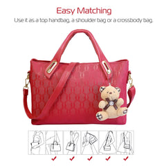 1Set/4Pcs Women Leather Handbag Lady Shoulder Bags Tote Satchel Purse Card Holder