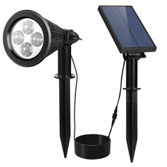 Solar Powered Spotlight Outdoor Dusk To Dawn Light Wall Path Lawn Garden Lamp Waterproof