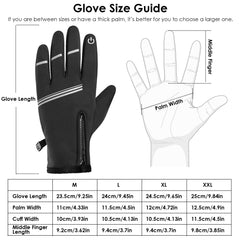 1Pair Winter Gloves Touchscreen Thermal Windproof Fleece Lined Gloves