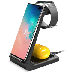 15W 3 in 1 Wireless Charger Dock Fast Charging Station Stand Holder