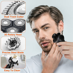 5 In 1 Electric Razor Shaver Rechargeable Cordless Head Beard Trimmer Shaver Kit IPX6 Waterproof Dry Wet Grooming Kit