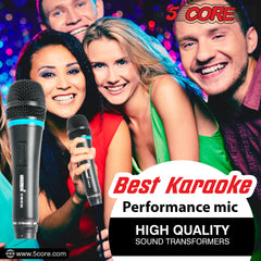 5 Core Handheld Wired Microphone Premium Dynamic Neodymium Unidirectional Mic W/Mesh Grille Metal Body ON/Off Switch 16ft Detachable Cable Suited for Singing, Speech, Karaoke with Clip + Bag- ND 26X