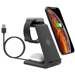 15W 3 in 1 Wireless Charger Dock Fast Charging Station Stand Holder