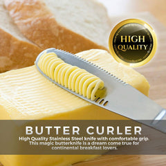 3 In 1 Stainless Steel Butter Spreader Knife Butter Curler Spreader Butter Knife Multifunction 3 In 1 Stainless Steel Butter Cutter Knife Cream Knife Western Bread Jam Knife Cheese Spreader