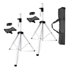 5 Core Speaker Stand Tripod Tall Height Adjustable Heavy Duty DJ Light Floor Stands Universal 35mm Pole Mount PA Studio Monitor Large Subwoofer Support - SS HD WH BAG