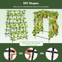 A-Frame Garden Cucumber Trellis with Netting for Climbing Plants Outdoor