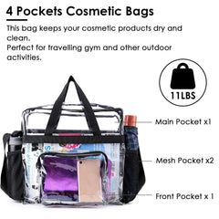 Clear Crossbody Bag Stadium Approved Clear Transparent Shoulder Bag See Through Zip Pouch Tote Bag Handbag with 11LBS Load