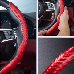 Universal car steering wheel cover carbon fiber texture handle cover steering wheel booster non-slip handle set car cover