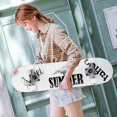 31x8in Skateboards Complete Standard Skate Boards For Girls Boys Beginner 9 Layers Maple Concave Skateboard For Kids Youth Teens