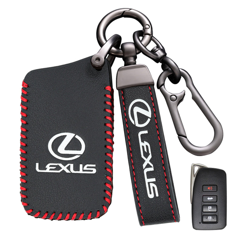 Leather Key Fob Case Cover for LEXUS with Key Chain, Key Holder Replacement Keychain for LEXUS