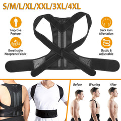 Unisex Back Posture Corrector Lumbar Upper Back Clavicle Shoulder Brace Belt