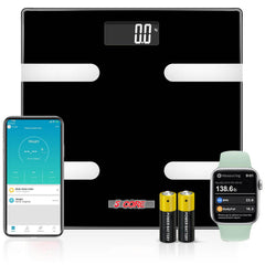 5 Core Scale for Body Weight Battery Power Smart Digital Most Accurate Fat Loss Machine Pesas Para Pesar Personas w App Sync - BBS HL B BLK