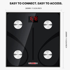 5 Core Scale for Body Weight Battery Power Smart Digital Most Accurate Fat Loss Machine Pesas Para Pesar Personas w App Sync - BBS DOT B BLK