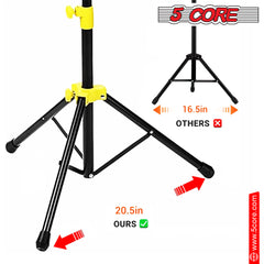 5 Core Sheet Music Stand Dual Use Professional Portable Music Stand, Metal Desktop Tripod Music Book Stand & Orchestral Sheet Stand Folding Adjustable Sturdy Heavy Duty for Performance & Band-MUS YLW