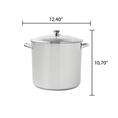 Stainless Steel 20-Quart Stock Pot with Glass Lid