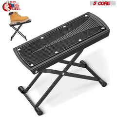 5 Core Guitar Foot Stool Height Adjustable Folding Leg Rest Portable Classical Footrest - GFS BLK