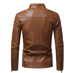 Men's Autumn Fashion Trend Coats Male Slim Motorcycle Leather Jacket PU Leather Jacket