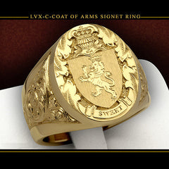 Crown Lion Shield Badge Ring Europe and America Copper Plated Plated Royal Seal Men's Ring Fashion Elegant Accessories