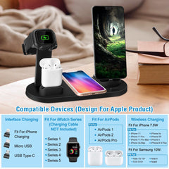 Wireless Charger Dock 4 in 1 10W Fast Charging Station For iPhone Apple iWatch Series