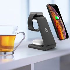 15W 3 in 1 Wireless Charger Dock Fast Charging Station Stand Holder