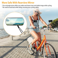 1 Pair Handlebar Bike Mirrors Adjustable 360 Degree Rotatable Safe Rearview Bicycle Mirror Scratch Resistant Rectangular Bike Mirror