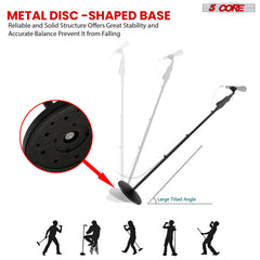 5Core Universal Microphone Stand Height Adjustable 35 to 57" Round Base Floor Mic Holder Metal Build - MS RBL HND CLCH