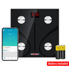 5 Core Scale for Body Weight Battery Power Smart Digital Most Accurate Fat Loss Machine Pesas Para Pesar Personas w App Sync - BBS DOT B BLK