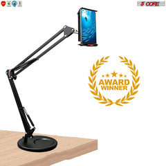 5 Core Desktop Cell Phone Holder 28 Inch Universal Phone Stand Overhead Camera Mount Flexible 360° Rotation Long Arm Bracket for 4-6.7in Phone Holder for Bed Office Kitchen ARM MOB