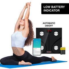 5 Core Scale for Body Weight Battery Power Smart Digital Most Accurate Fat Loss Machine Pesas Para Pesar Personas w App Sync - BBS DOT B BLK